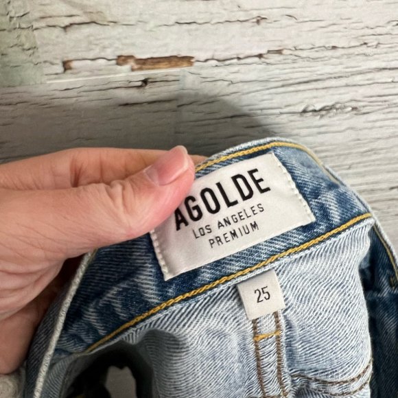 Agolde Parker Vintage Cut Off Short in Swapmeet Jean denim shorts size 25 - Picture 9 of 10